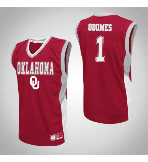 Oklahoma Sooners 1 Rashard Odomes Fadeaway College Basketball Jersey Red | Stitched Jersey RTJS 7674