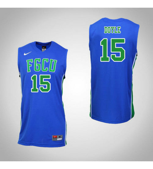 Florida Gulf Coast Eagles 15 Ricky Doyle College Basketball Jersey Royal stitched retro jersey