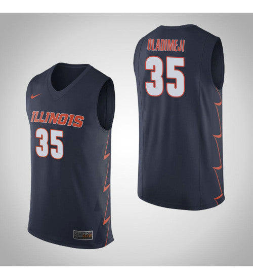 Illinois Fighting Illini 35 Samson Oladimeji College Basketball Jersey Navy | Stitched Jersey RTJS 4213