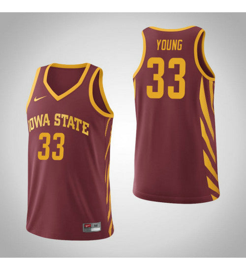 Iowa State Cyclones 33 Solomon Young College Basketball Jersey Cardinal | Stitched Jersey RTJS 4036