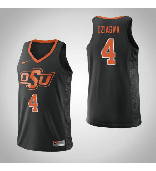 Oklahoma St Cowboys 4 Thomas Dziagwa College Basketball Jersey Black | Stitched Jersey RTJS 7587