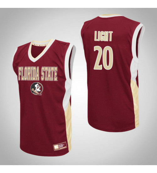 Florida State Seminoles 20 Travis Light Fadeaway College Basketball Jersey Red stitched retro jersey