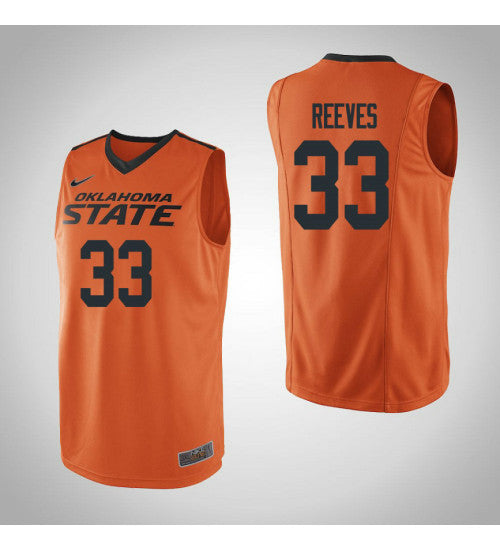 Oklahoma St Cowboys 33 Trey Reeves College Basketball Jersey Orange | Stitched Jersey RTJS 7588