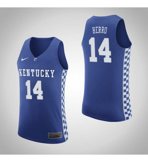 Kentucky Wildcats 14 Tyler Herro Home College Basketball Jersey Royal stitched retro jersey