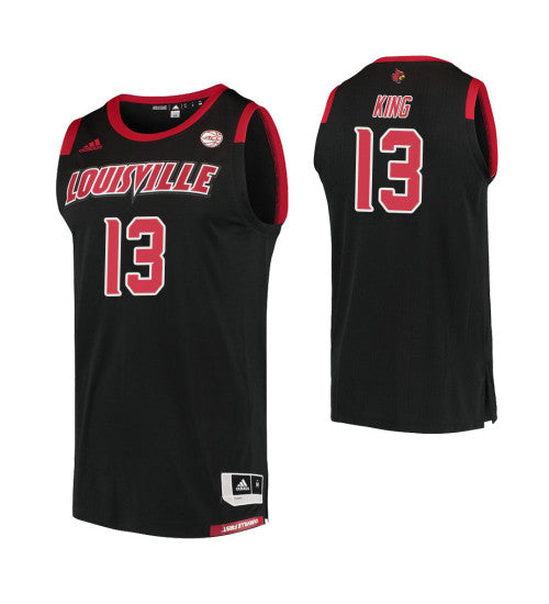 Louisville Cardinals 13 Vj King College Basketball Jersey Black stitched retro jersey