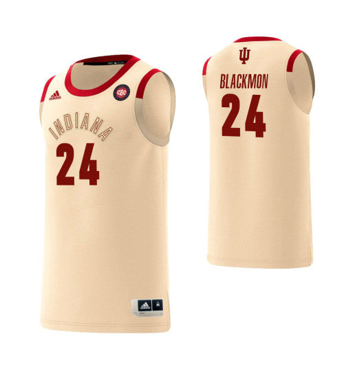Indiana Hoosiers 24 Vijay Blackmon Harlem Renaissance College Basketball Jersey Cream stitched retro jersey