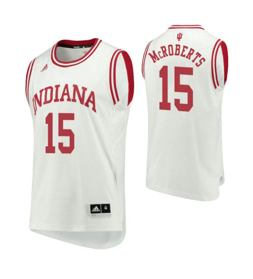 Indiana Hoosiers 15 Zach Mcroberts Home College Basketball Jersey White stitched retro jersey