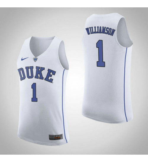 Duke Blue Devils 1 Zion Williamson Road College Basketball Jersey White | Stitched Jersey RTJS 4819