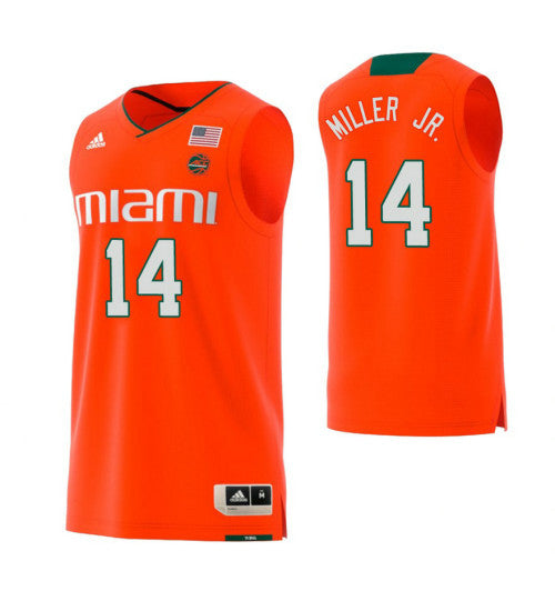 Miami Hurricanes 14 Rodney Miller Jr College Basketball Jersey Orange | Stitched Jersey RTJS 3148