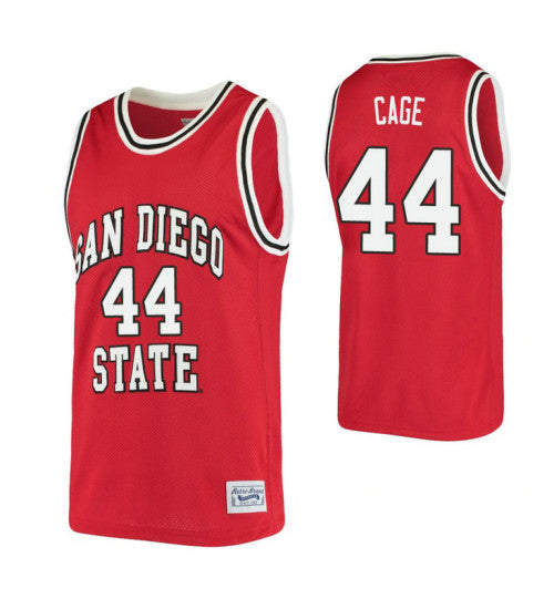 San Diego State Aztecs 44 Michael Cage Red College Basketball Jersey | Stitched Jersey RTJS 7273