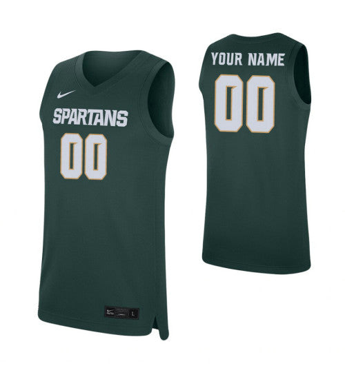 Michigan State Spartans Custom Jersey Green | Stitched Jersey RTJS 8685