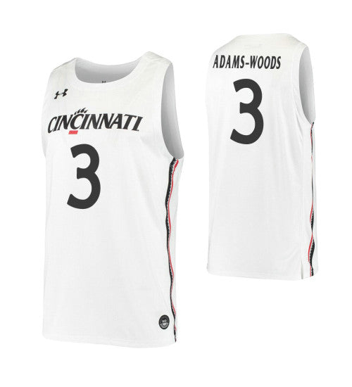 Mika Adams Woods College Basketball Jersey White Cincinnati Bearcats stitched college jersey
