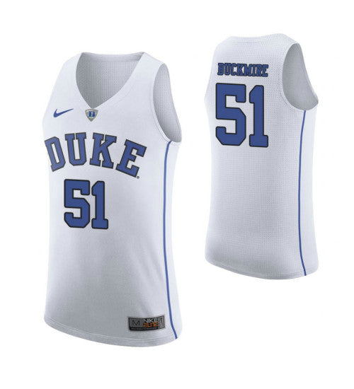Duke Blue Devils 51 Mike Buckmire College Basketball Jersey White stitched retro jersey