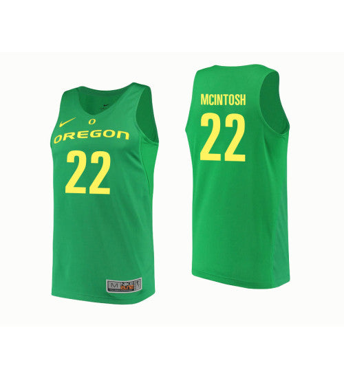 Oregon Ducks #22 Mikyle Mcintosh College Basketball Jersey Green 10035 stitched college jersey