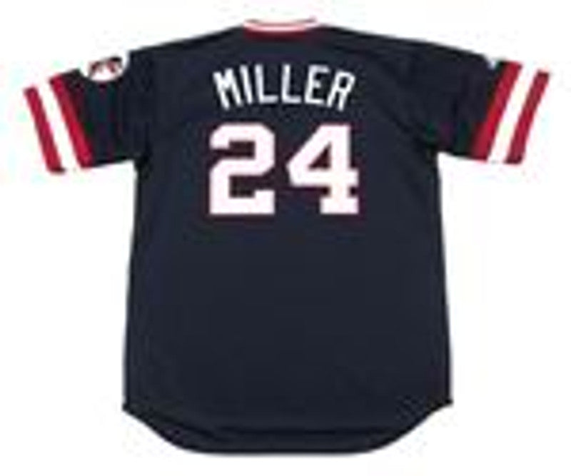 Cleveland Indians Andrew Miller 1970s Cooperstown MLB jersey front view