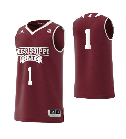 Mississippi State Bulldogs #1 Basketball College Basketball Jersey Maroon stitched college jersey
