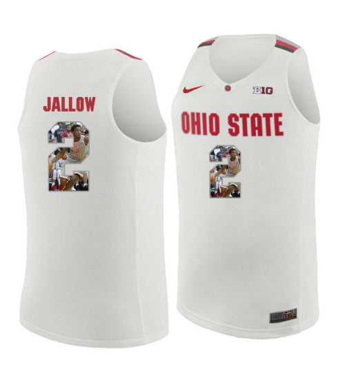 Ohio State Buckeyes #2 Musa Jallow College Basketball Jersey White stitched college jersey