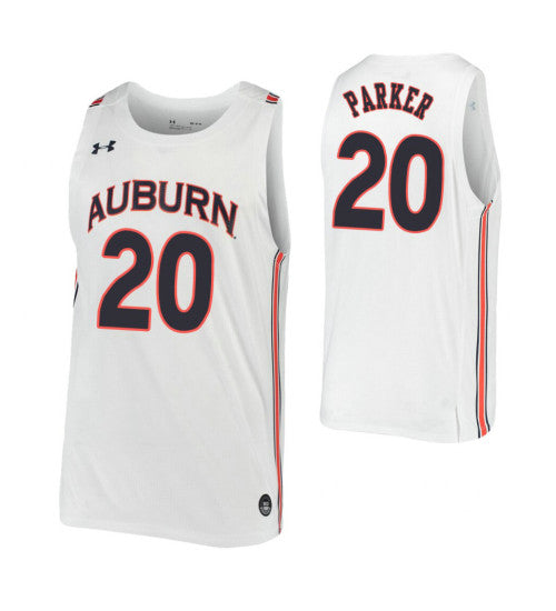 Auburn Tigers 20 Myles Parker White College Basketball Jersey stitched basketball jersey for game day fanwear