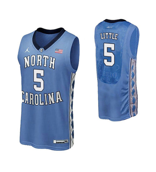 North Carolina Tar Heels #5 Nassir Little Performace College Basketball Jersey Royal stitched college jersey