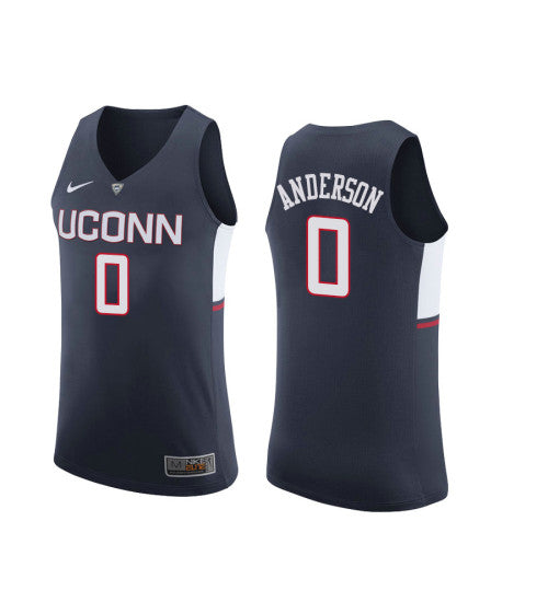 Uconn Huskies Antwoine Anderson #0 Navy stitched throwback college basketball jersey