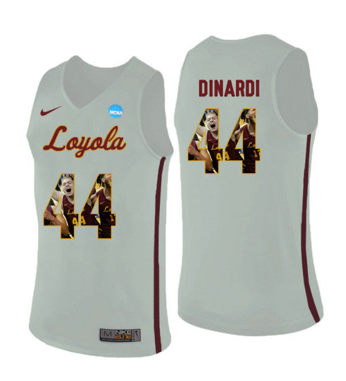 Loyola Chi Ramblers 44 Nick Dinardi College Basketball Jersey White | Stitched Jersey RTJS 3375