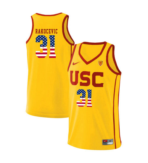 Usc Trojans 31 Nick Rakocevic College Basketball Jersey Yellow | Stitched Jersey RTJS 6500