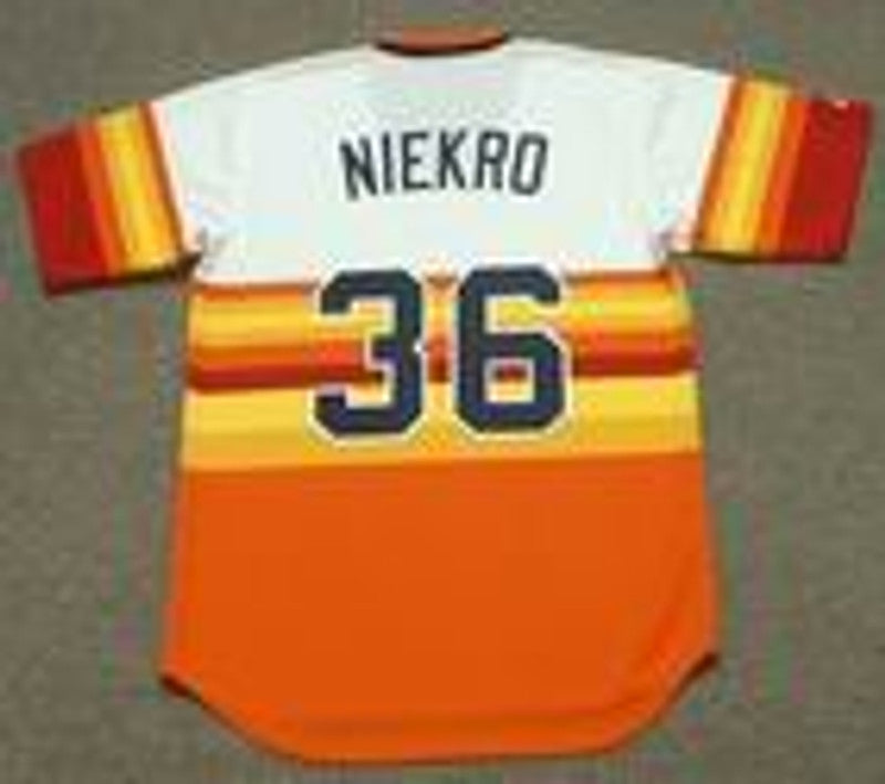 Houston Astros Joe Niekro Cooperstown MLB jersey front view
