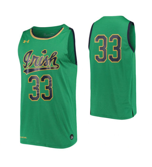 Notre Dame Fighting Irish 33 College Basketball Jersey Kelly Green | Stitched Jersey RTJS 7831