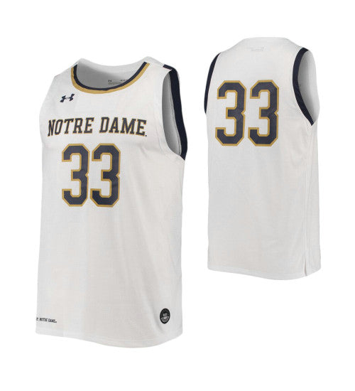 Notre Dame Fighting Irish #33 College Basketball Jersey White stitched college jersey