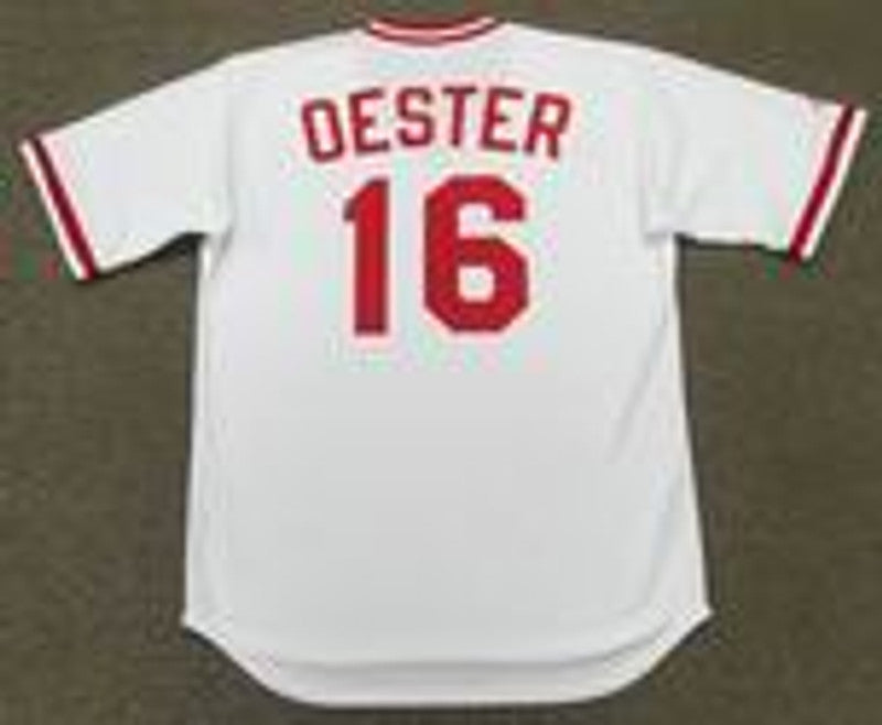 Cincinnati Reds Ron Oester Cooperstown MLB jersey front view