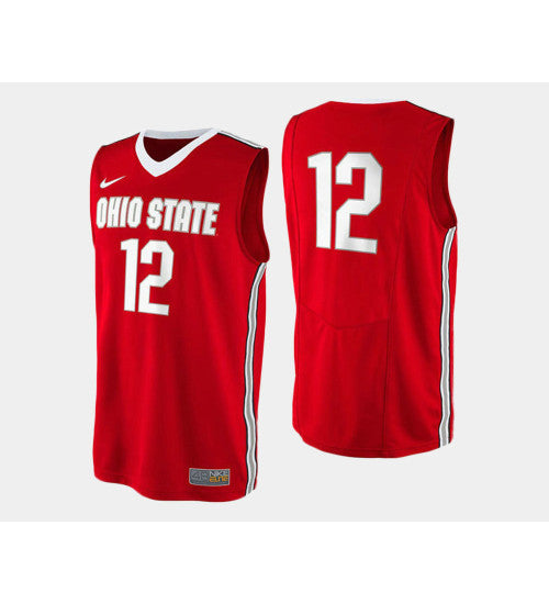 Ohio State Buckeyes 12 Sam Thompson Red Road College Basketball Jersey | Stitched Jersey RTJS 7787
