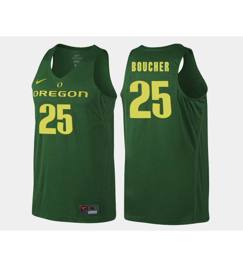 Oregon Ducks 25 Chris Boucher Green Road College Basketball Jersey | Stitched Jersey RTJS 7495