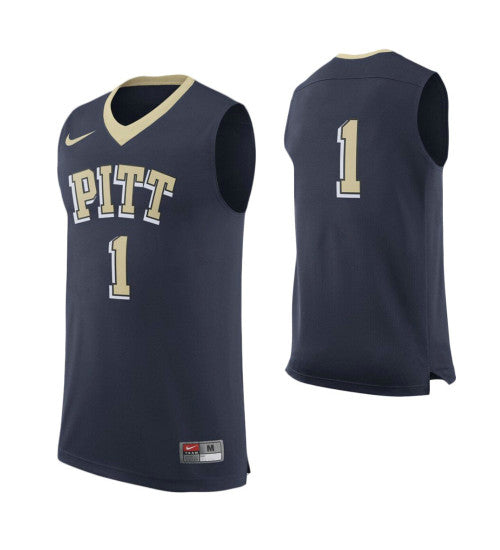 Pitt Panthers 1 College Basketball Jersey Navy | Stitched Jersey RTJS 7401