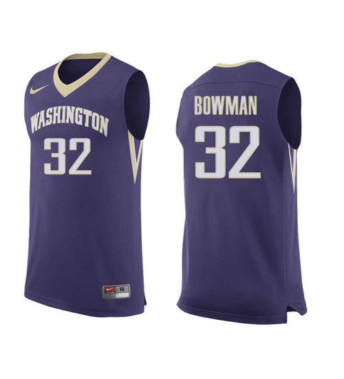 Washington Huskies 32 Greg Bowman College Basketball Jersey Purple | Stitched Jersey RTJS 6121