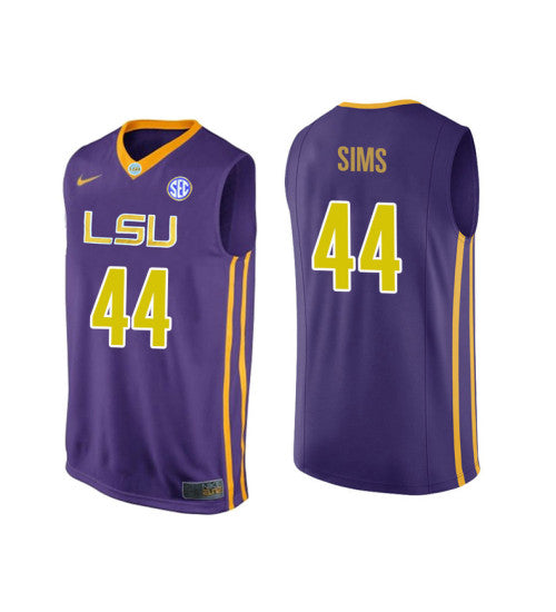 Lsu Tigers 44 Wayde Sims College Basketball Jersey Purple | Stitched Jersey RTJS 3311