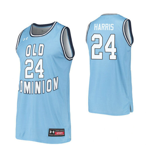 Old Dominion Monarchs 24 Quishon Harris Blue College Basketball Jersey | Stitched Jersey RTJS 7574