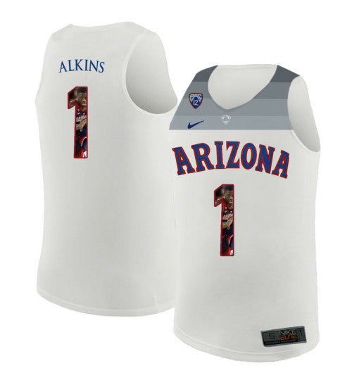 Arizona Wildcats 1 Rawle Alkins College Basketball Jersey White 6109 | Stitched Jersey RTJS 5639