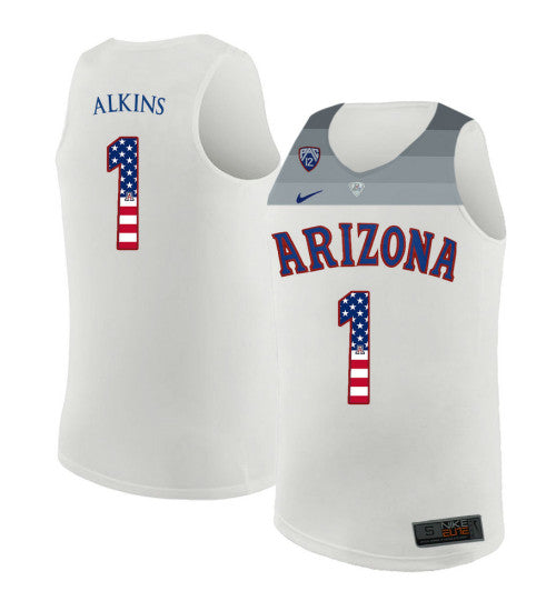 Arizona Wildcats 1 Rawle Alkins College Basketball Jersey White 6110 | Stitched Jersey RTJS 5638