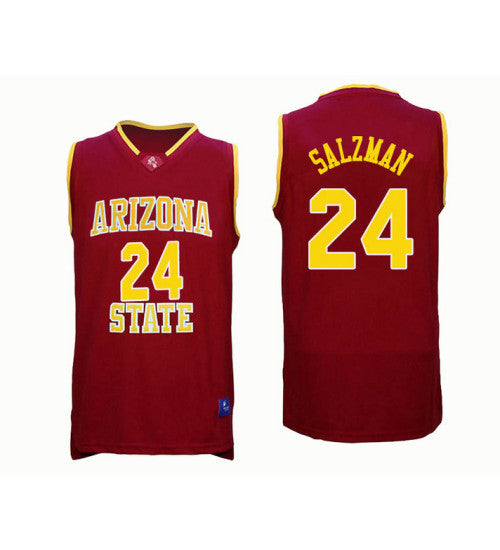 Arizona State Sun Devils 24 Jordan Salzman College Basketball Jersey Red | Stitched Jersey RTJS 5699