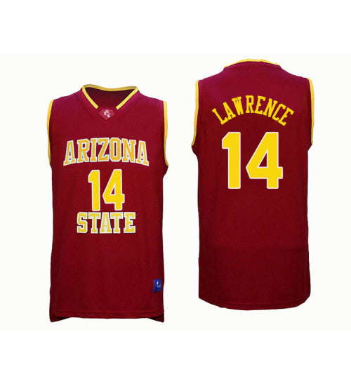 Arizona State Sun Devils 14 Kimani Lawrence College Basketball Jersey Red | Stitched Jersey RTJS 5716