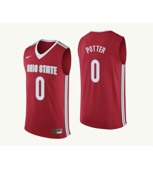 Ohio State Buckeyes #0 Micah Potter College Basketball Jersey Red 9738 stitched college jersey