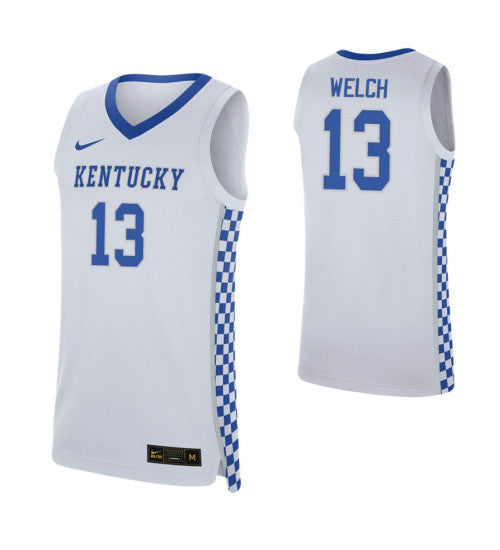 Riley Welch Kentucky Wildcats White College Basketball Jersey | Stitched Jersey RTJS 7323
