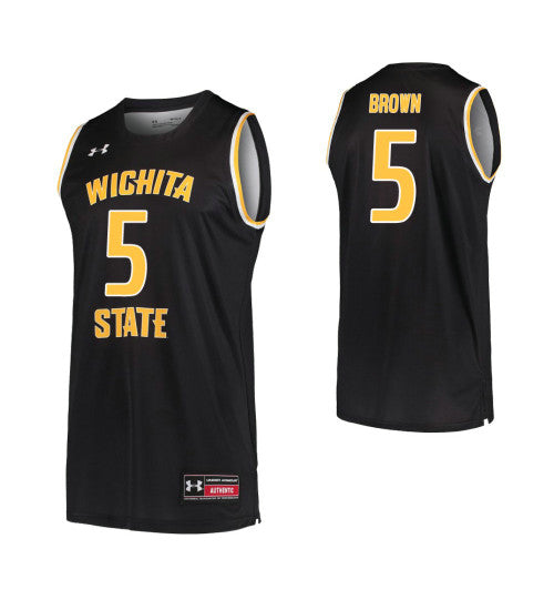 Wichita State Shockers 5 Rod Brown Black College Basketball Jersey | Stitched Jersey RTJS 5932