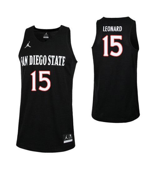 San Diego State Aztecs Kawhi Leonard College Basketball Jersey Black | Stitched Jersey RTJS 7269