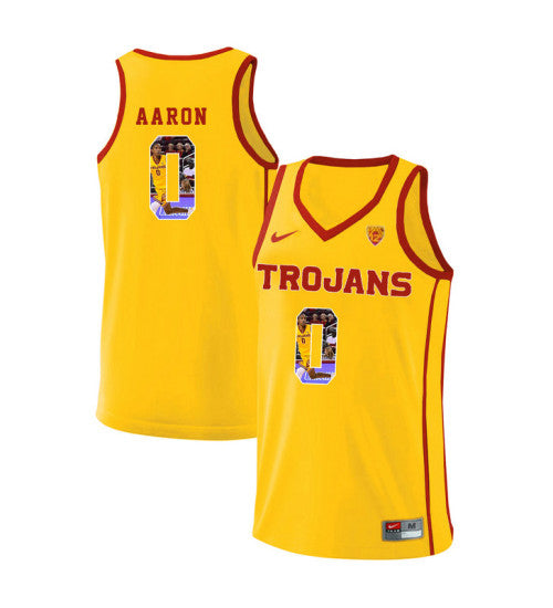 Usc Trojans 0 Shaqquan Aaron College Basketball Jersey Yellow | Stitched Jersey RTJS 6587