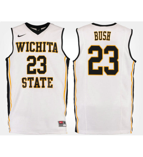 Bush Road Wichita State Shockers Brycen #23 White stitched throwback college basketball jersey