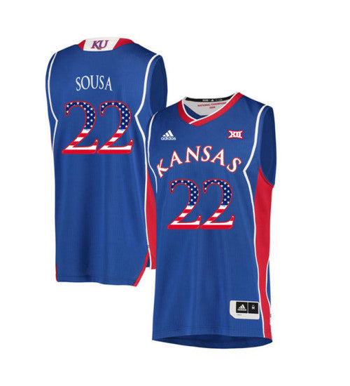 Kansas Jayhawks 22 Silvio De Sousa College Basketball Jersey Royal 7904 | Stitched Jersey RTJS 3844