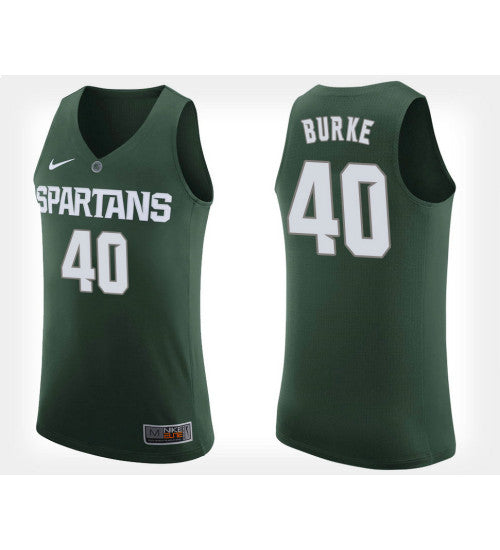 Michigan State Spartans #40 Braden Burke Green Home College Basketball Jersey stitched college jersey