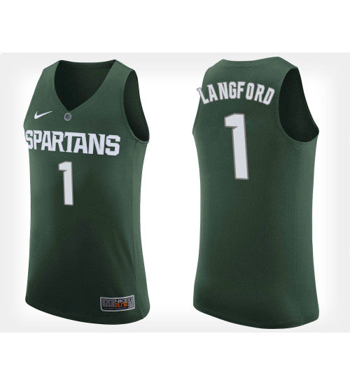 Michigan State Spartans 1 Joshua Langford Green Home College Basketball Jersey | Stitched Jersey RTJS 8882