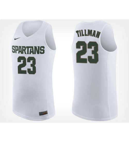 Michigan State Spartans 23 Xavier Tillman White Road College Basketball Jersey | Stitched Jersey RTJS 8806